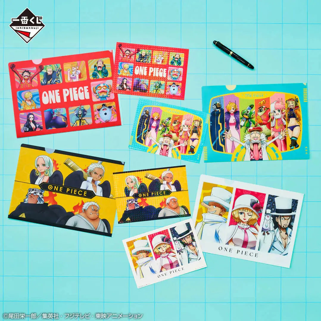 ICHIBAN KUJI ONE PIECE FUTURE ISLAND EGGHEAD - CLEAR FILE + STICKERS FULL SET LOT K MangaSphere