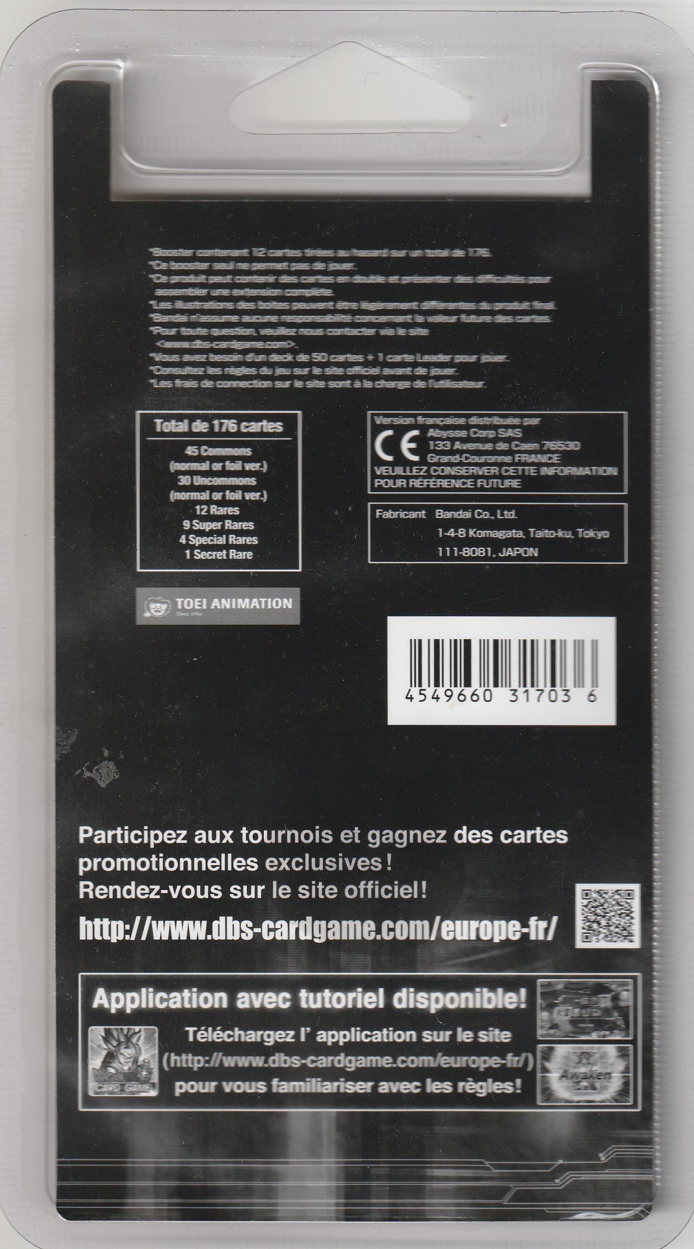 DRAGON BALL SUPER CARD GAME – Blister Booster Tournament of Power TB01 (Scellé)