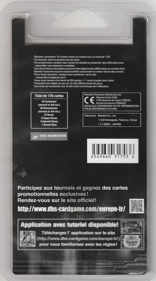 DRAGON BALL SUPER CARD GAME – Blister Booster Tournament of Power TB01 (Scellé) Bandai