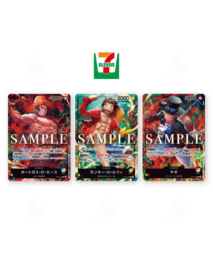 ONE PIECE CARD GAME – Set Promo 7-Eleven 2024 Luffy Ace Sabo (Édition Japonaise Scellée) Bandai