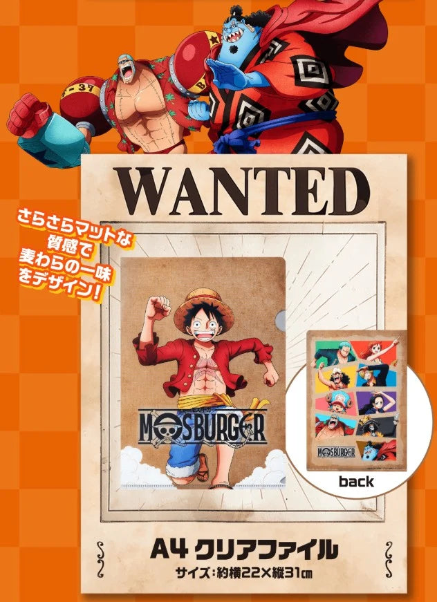 ONE PIECE CARD GAME – Luffy P-080 MOS Burger Promo 2024 + Clear File & Serviette Décorative (JP) Bandai